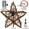 Ornativity Rattan Star Tree Topper - Christmas Rustic LED Light Up Tree Topper Decoration